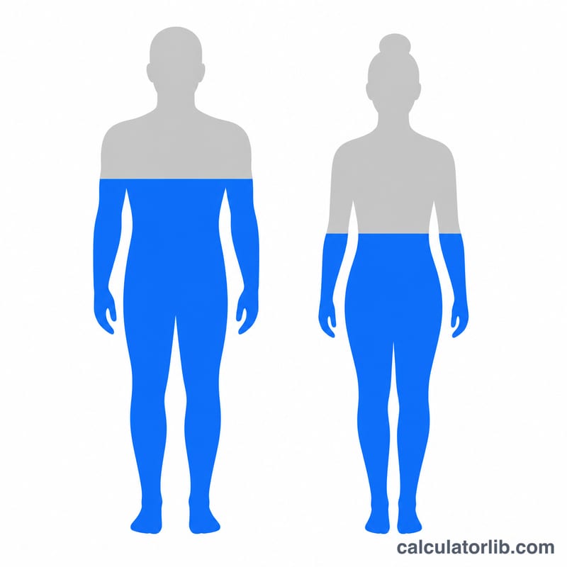 Dos siluetas corporales, una masculina y otra femenina, con diferentes proporciones de agua