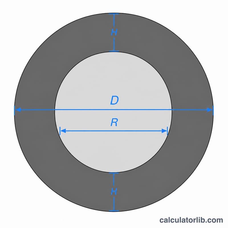 Diagram showing overall tire diameter built from rim plus two sidewalls