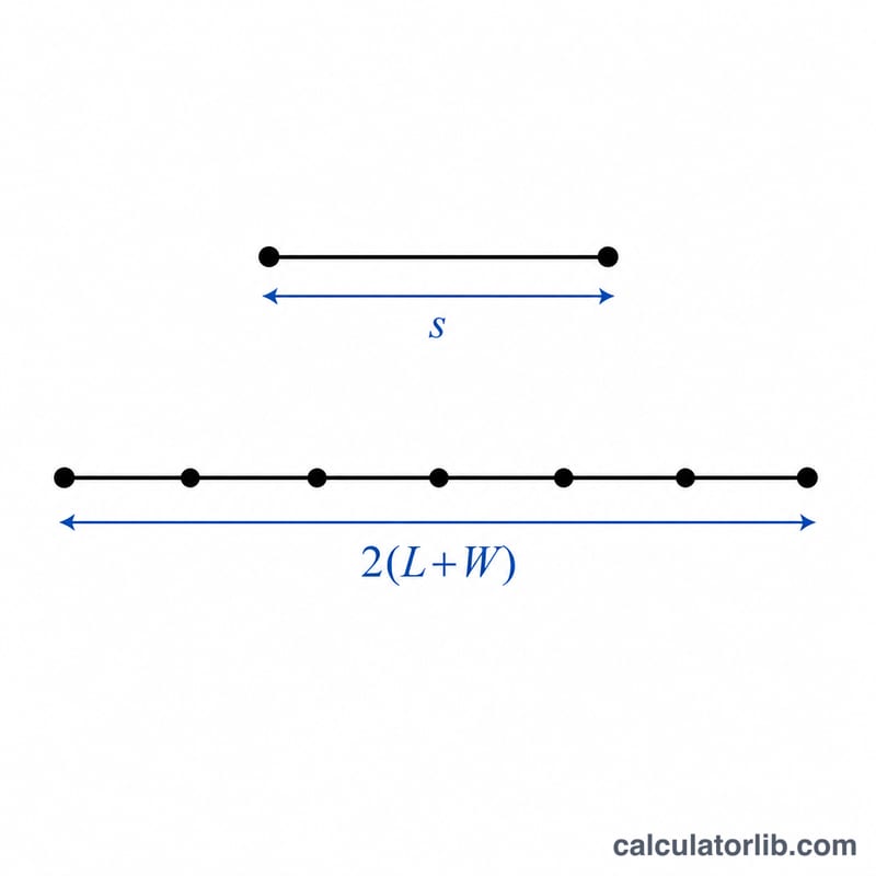 Diagram of post spacing s along a single fence segment between two posts