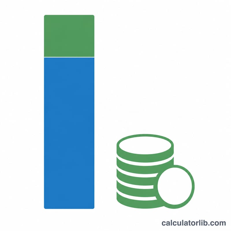 Stacked breakdown of total payments split into principal and interest