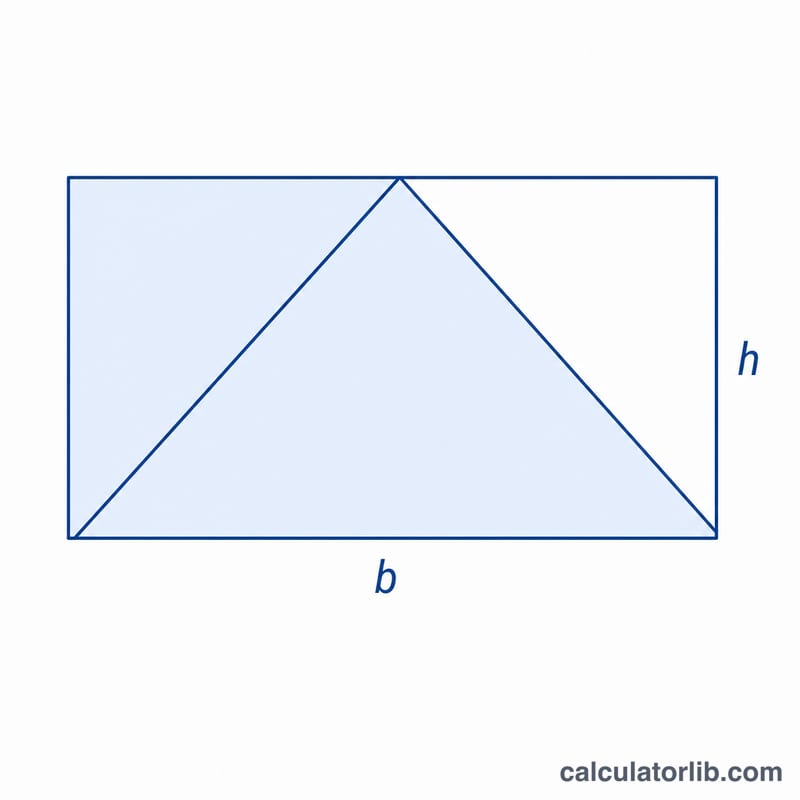 Triangle représenté comme la moitié d'un rectangle de même base et de même hauteur