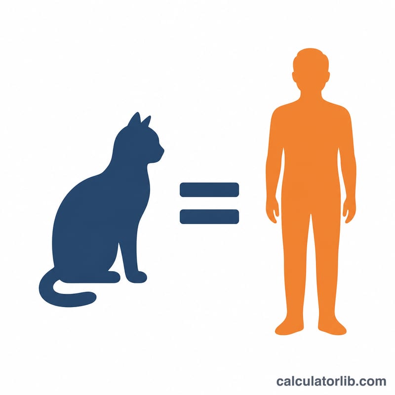 صورة قط وصورة إنسان تربط بينهما علامة يساوي
