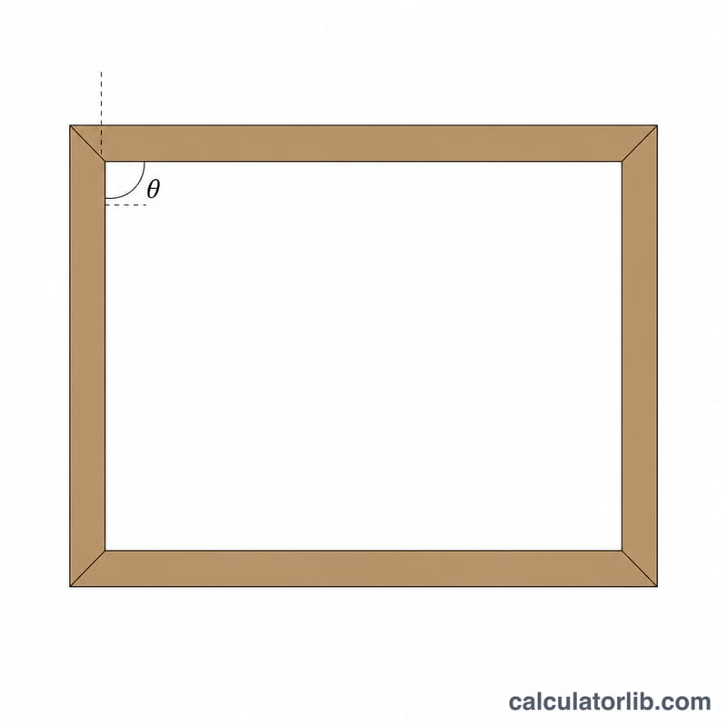 Four moulding strips with 45-degree mitre cuts at the corners forming a frame