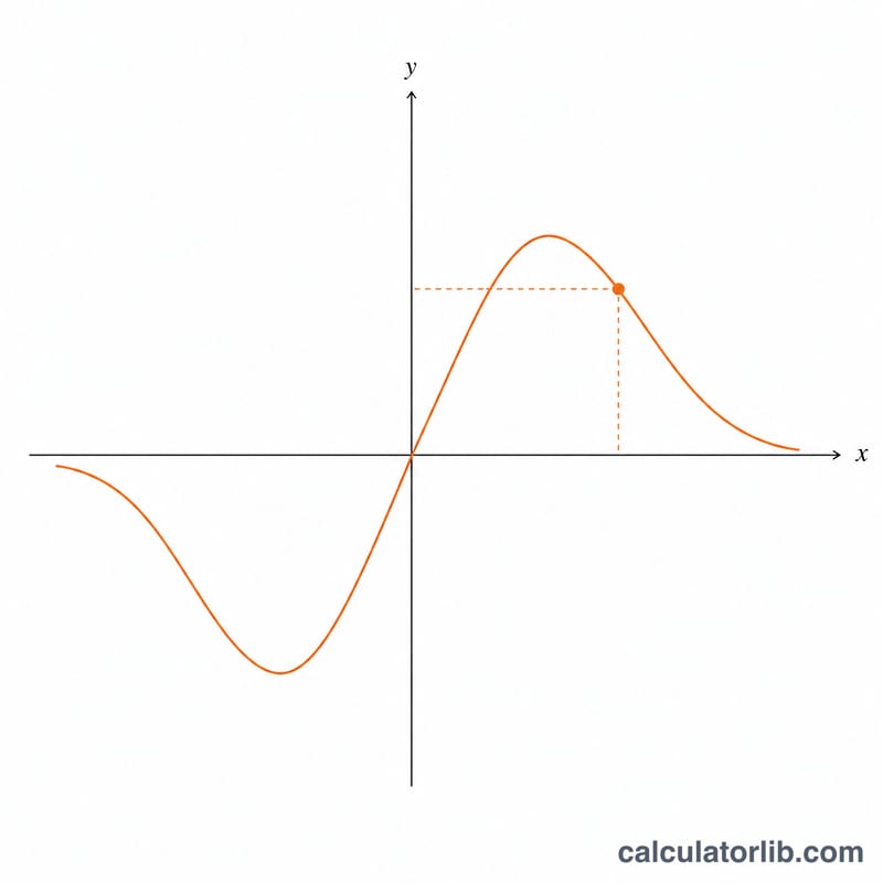 Point marked on the second-derivative curve at a sample x value