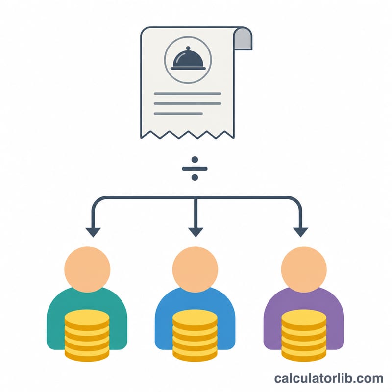 Total bill divided equally among three people