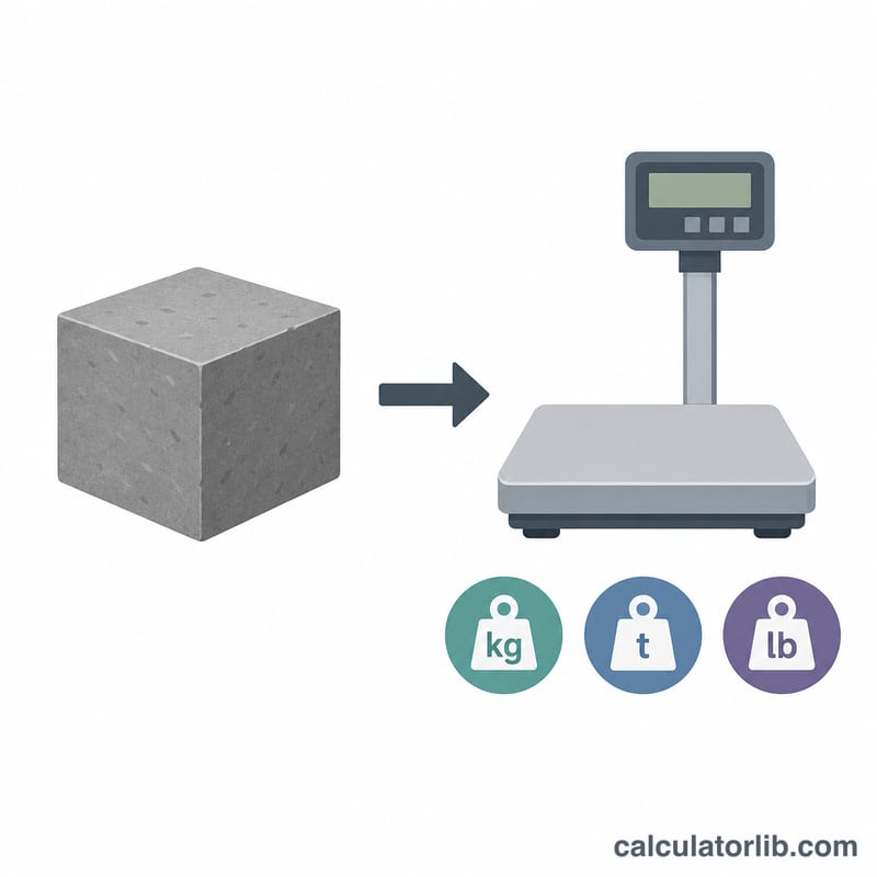 Stone block converted into a weight reading on a scale
