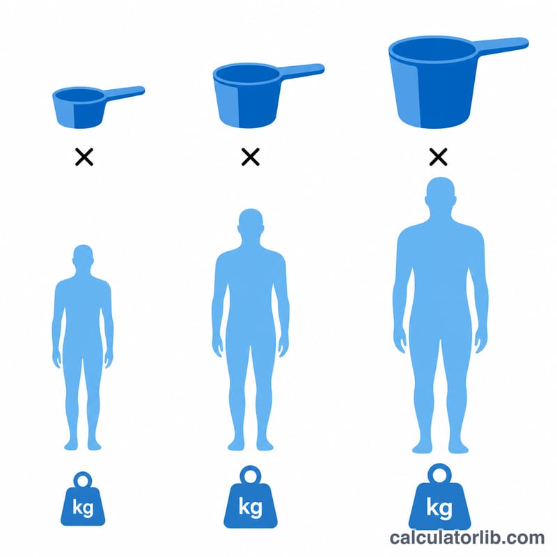 Larger body weight requires a proportionally larger creatine dose