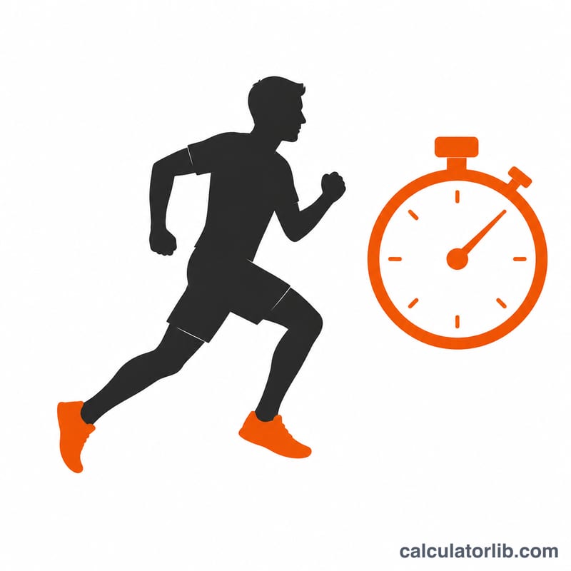 Flat illustration of a runner beside a stopwatch