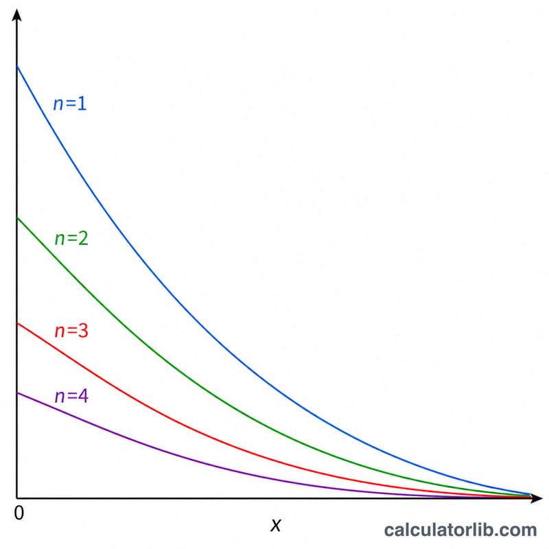 Family of curves showing En(x) for several values of n