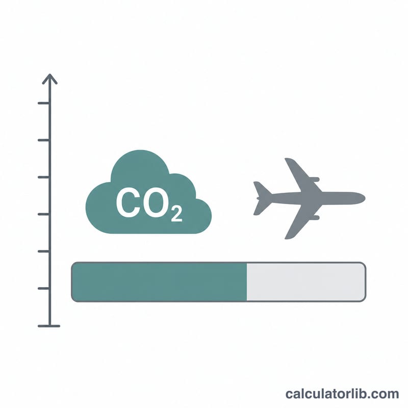 Bar comparison of CO2 emissions in kilograms for a sample flight