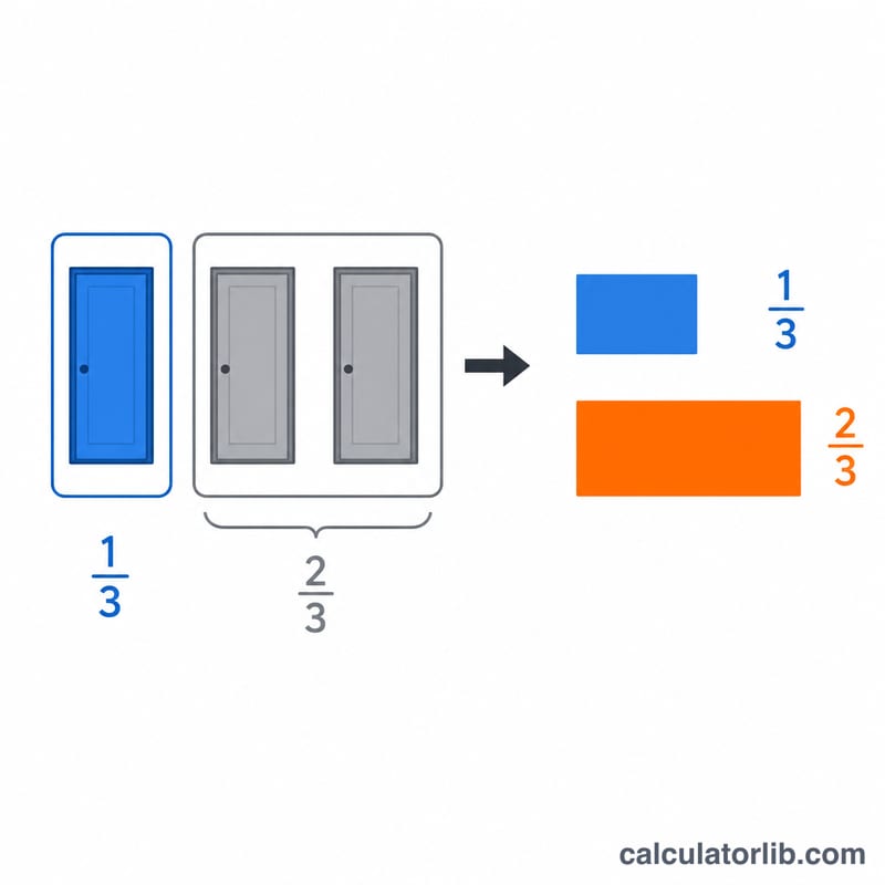 Probability tree comparing staying versus switching across three doors
