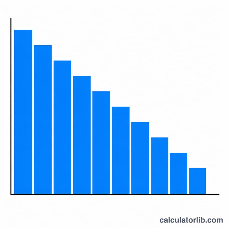 Declining bar chart showing savings depleting to zero over months