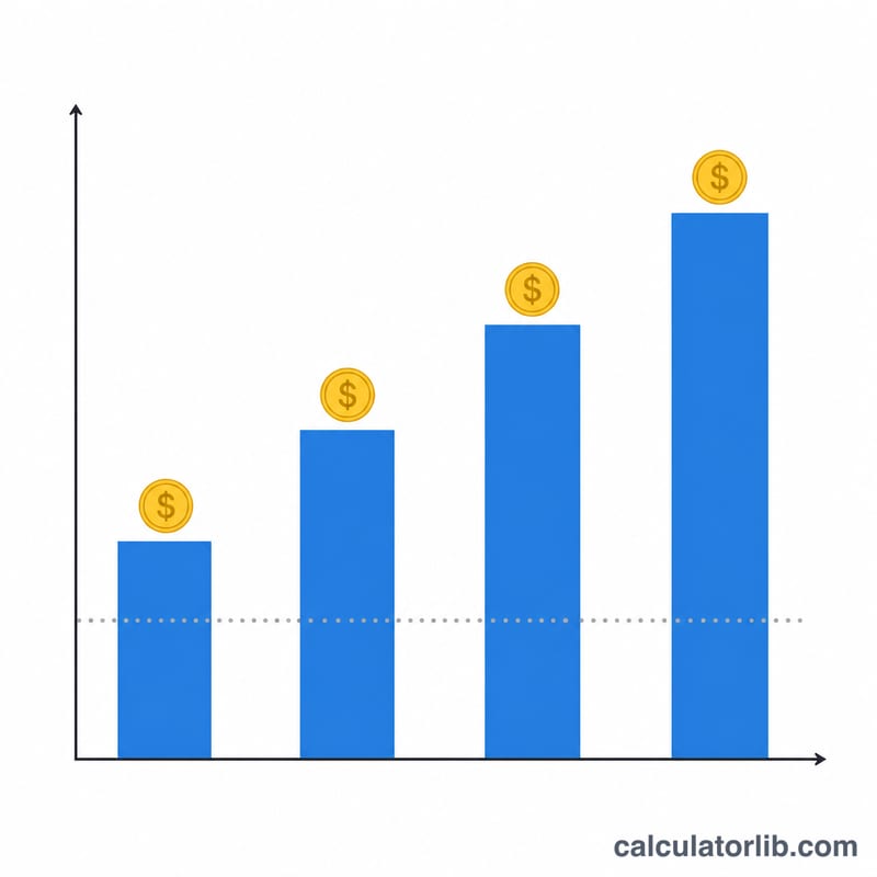Bar chart comparing final balances at different compounding frequencies