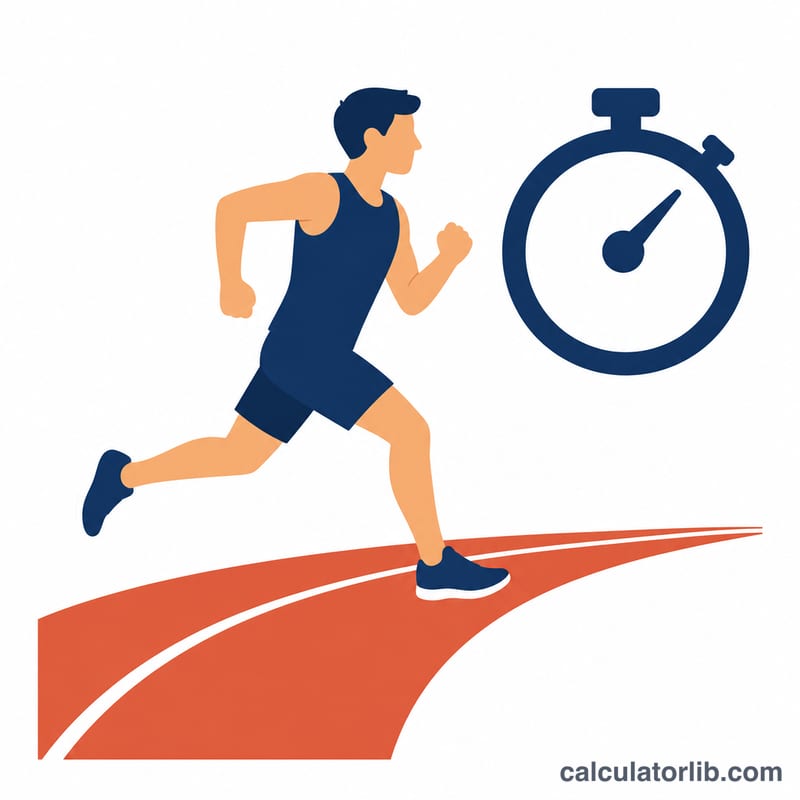 Runner on a track with a stopwatch indicating a two-mile run time