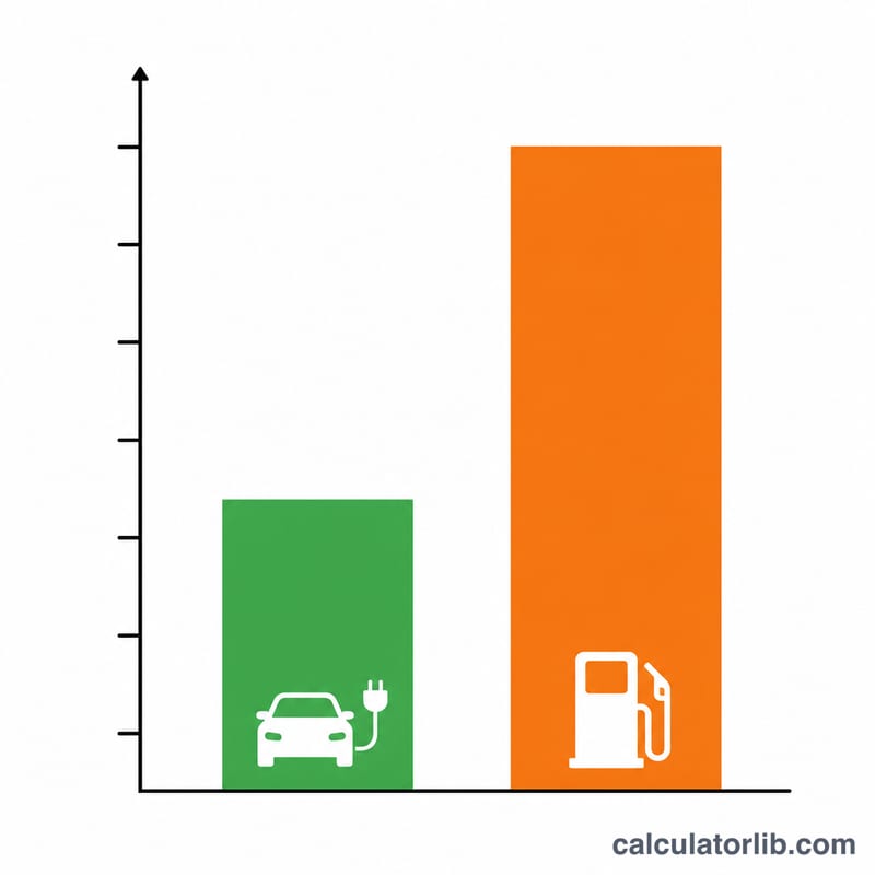 Bar chart comparing cost per mile of EV versus gas car
