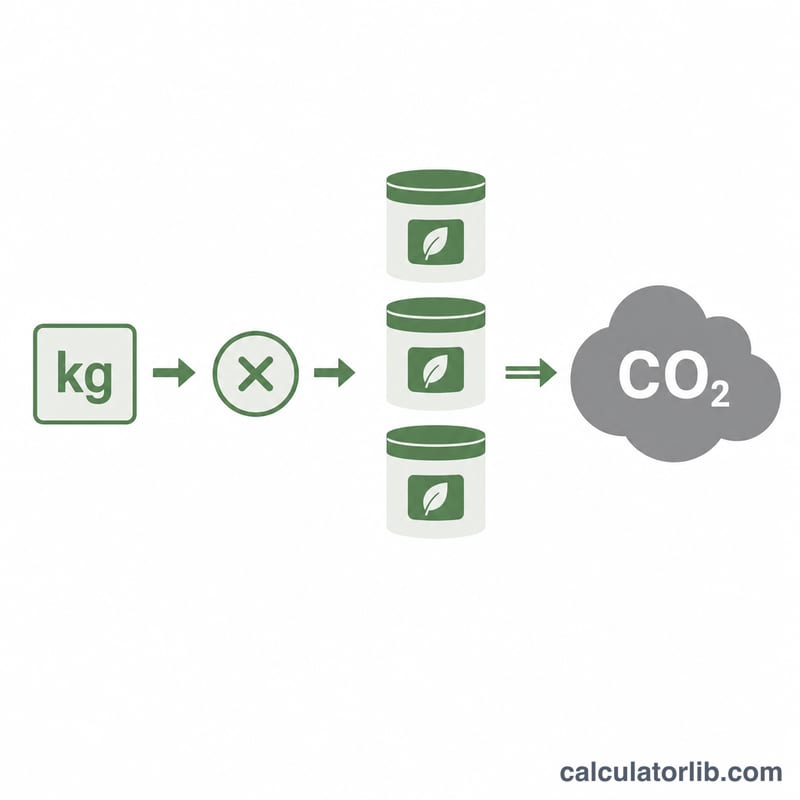 排出係数×個数から総CO2グラム数への流れ