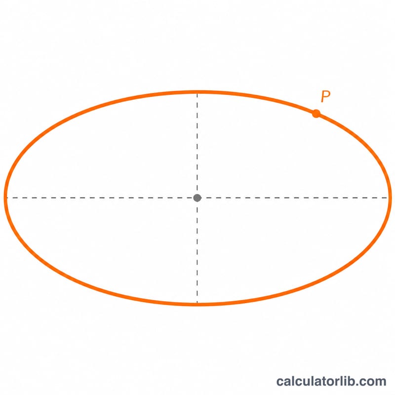 Ellipse outline highlighted to show its perimeter path