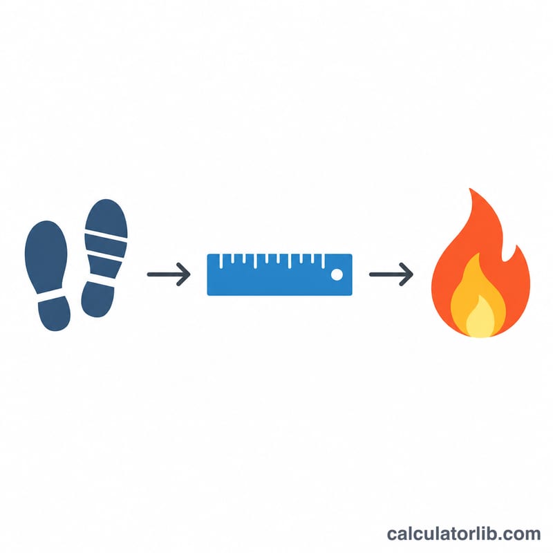 Flow from steps to distance to calories burned