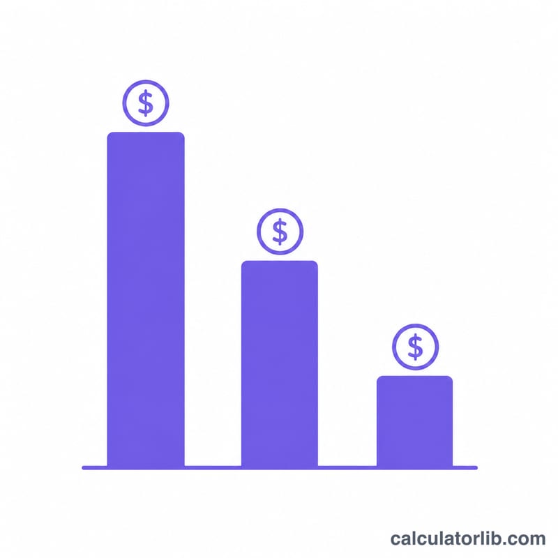 Bar comparison of annual, monthly, and bi-weekly income converted from weekly pay