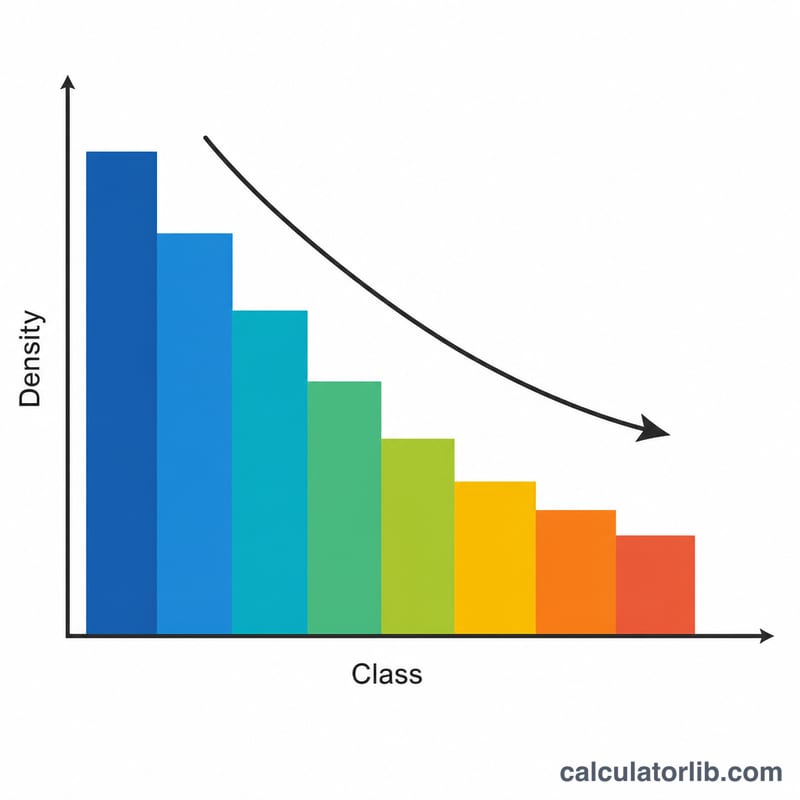Gráfico que muestra que una mayor densidad corresponde a una clase de flete más baja