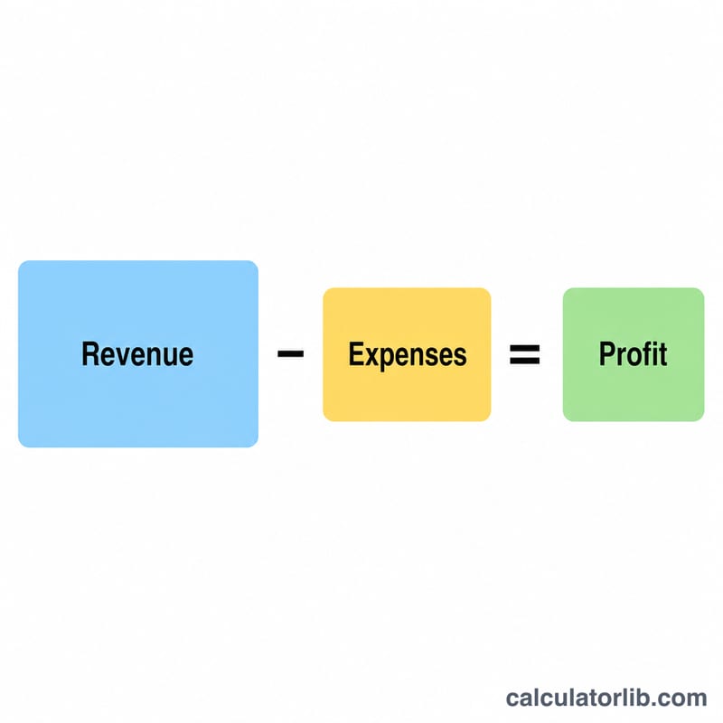 Formula diagram of revenue minus COGS equals gross profit