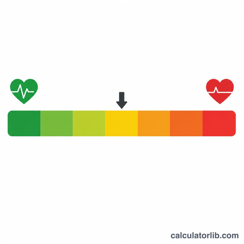 Horizontal scale of resting heart rate fitness categories from athlete to poor