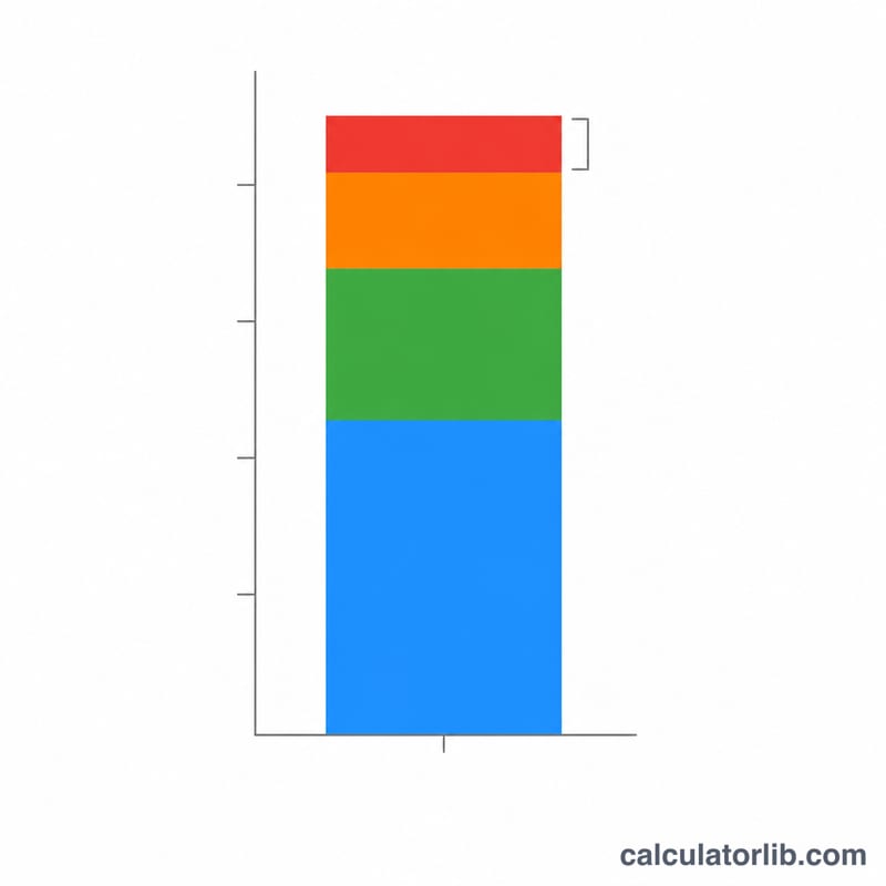 Bar chart breaking down a sample monthly salary into deductions and remaining withholding tax