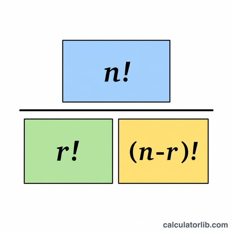 Breakdown of the n choose r formula into factorial parts
