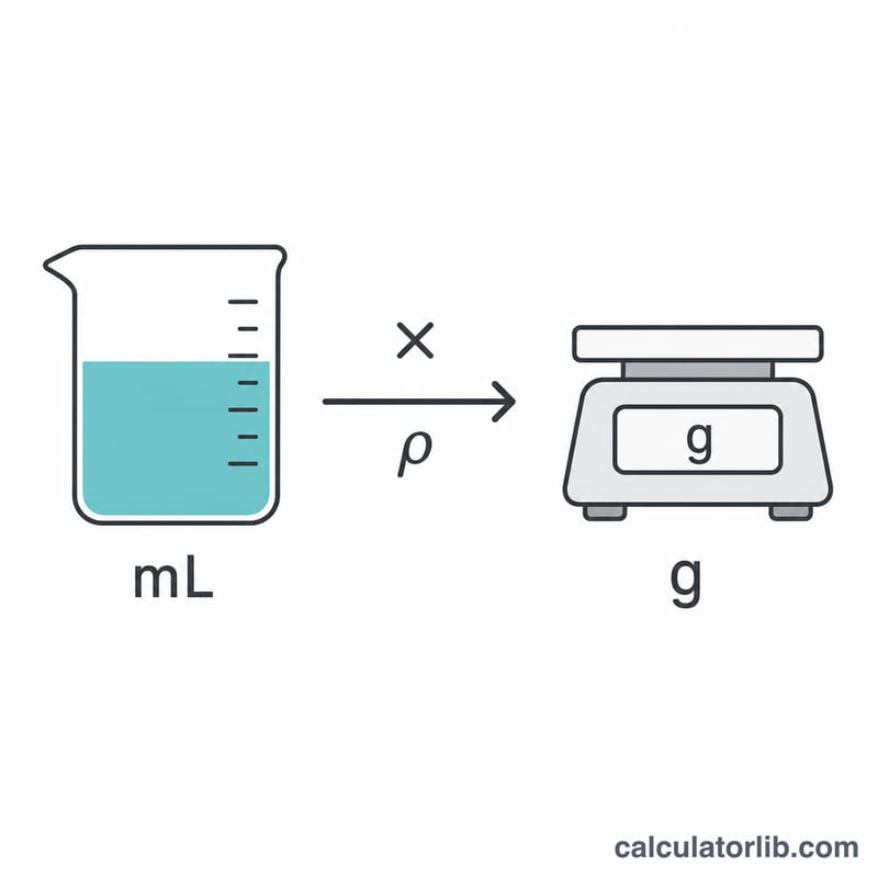 Conversion flow from volume in milliliters to resin weight in grams using density