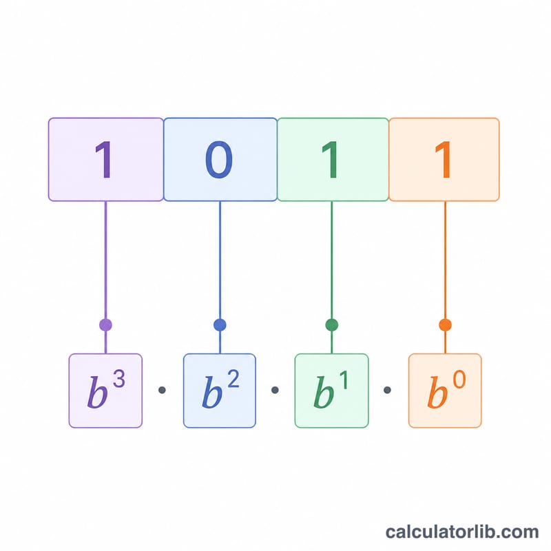 Positional notation breakdown of a number into digit times base-power terms
