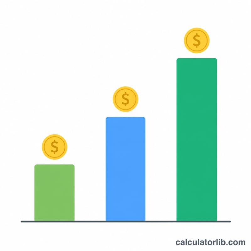 Bar chart comparing weekly, monthly and annual passive income amounts