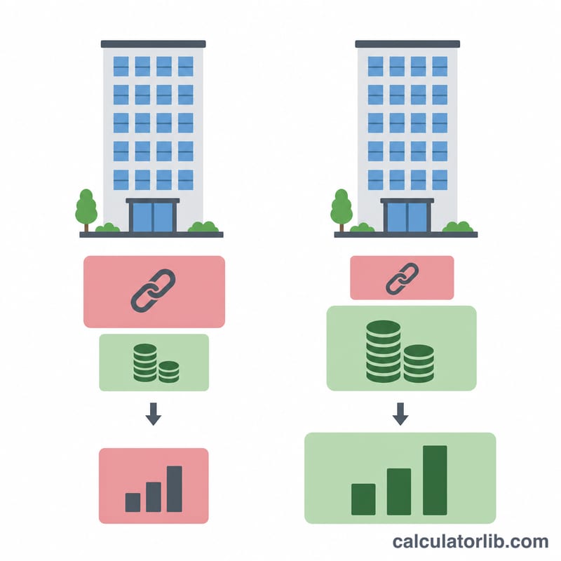 Two companies with equal market cap but different debt and cash yielding different enterprise values