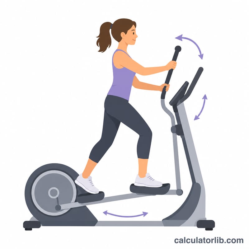 Hình minh họa phẳng một người tập trên máy elliptical