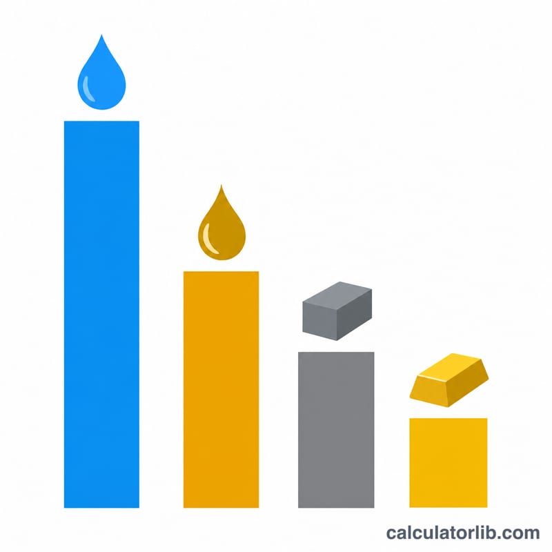 Bar chart comparing specific heat values of common substances