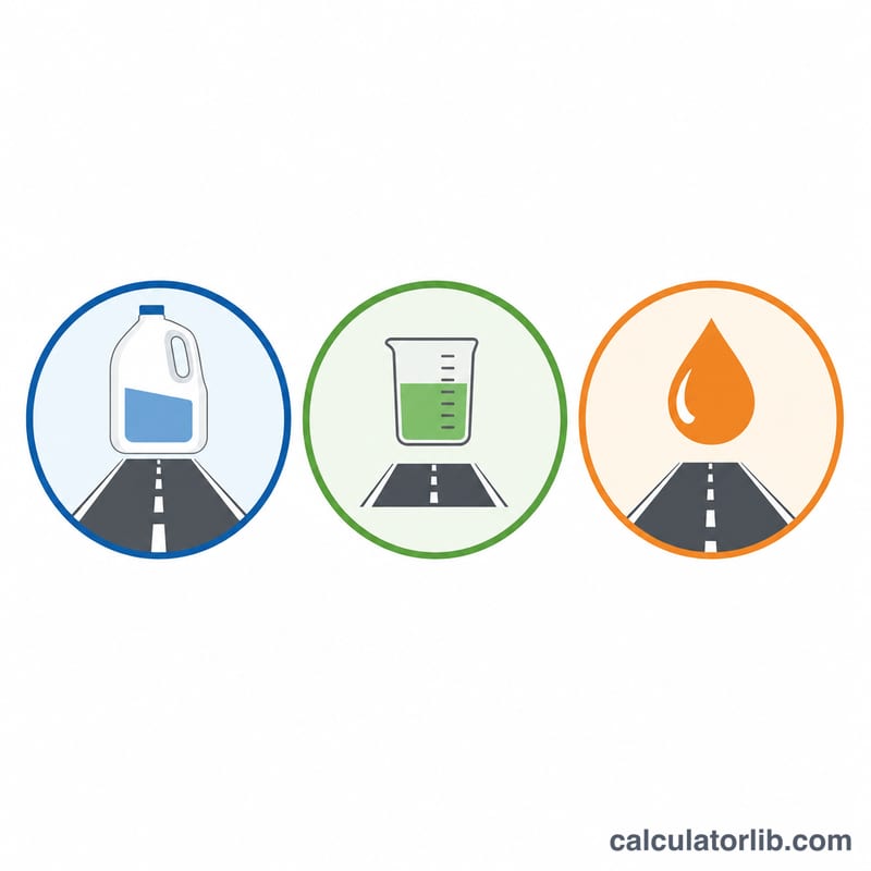 Three fuel economy units compared on flat icons
