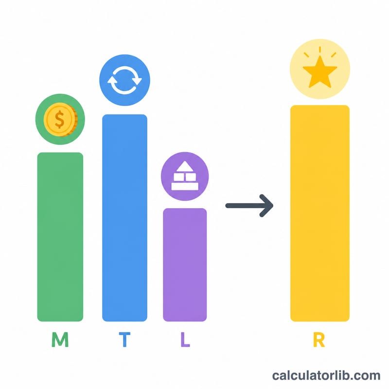Bar chart visualization of how three ratios multiply to produce return on equity