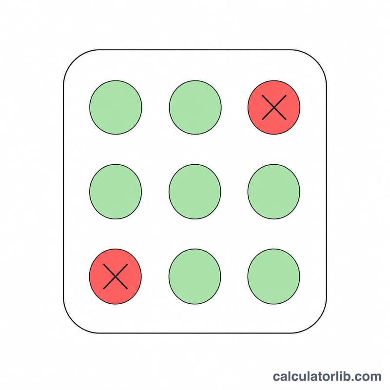 Visual of one unit containing several inspection opportunities, some marked as defects