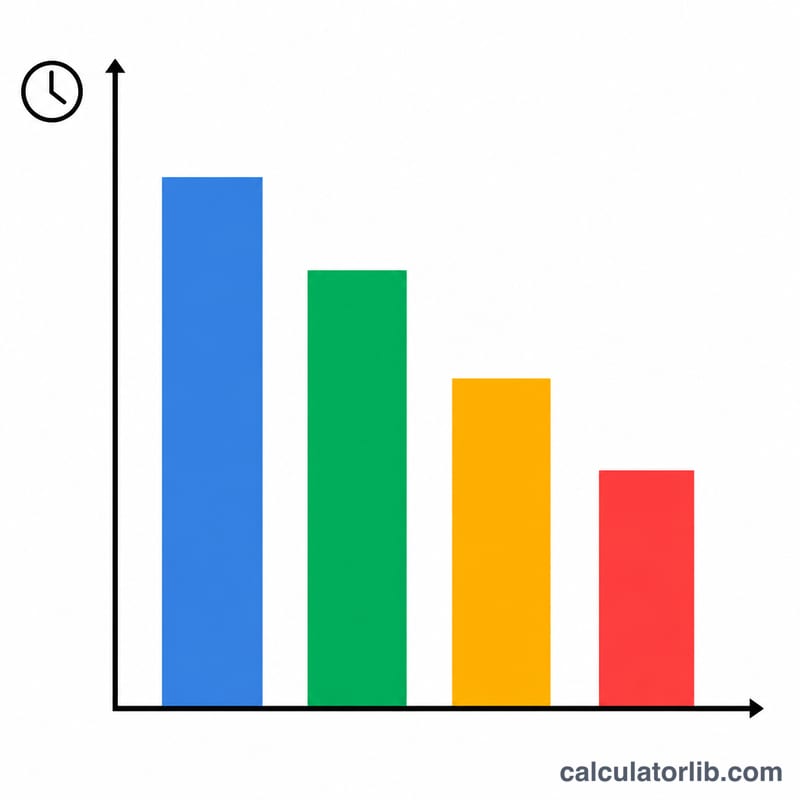 Bar chart showing runtime decreasing as load current increases