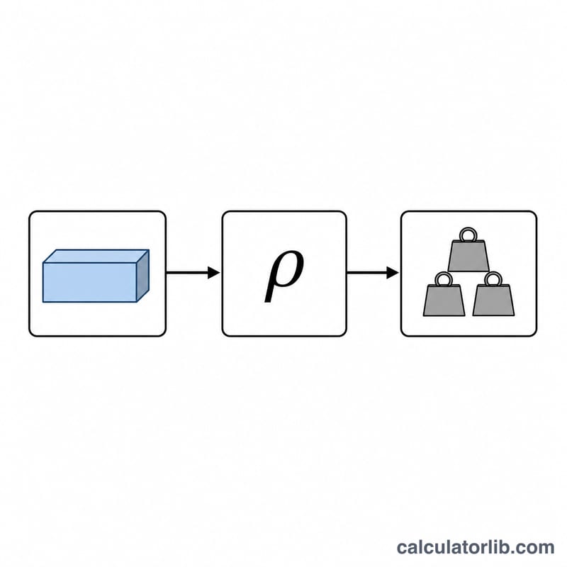 Flow from volume to density to total weight in tons