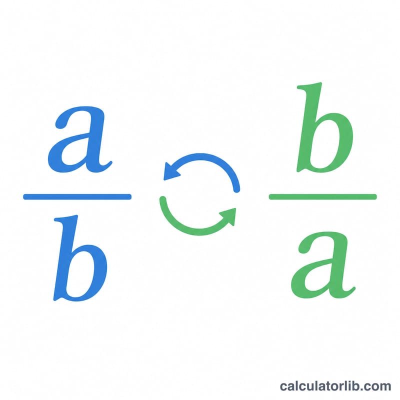 分数 a/b が b/a に反転する様子