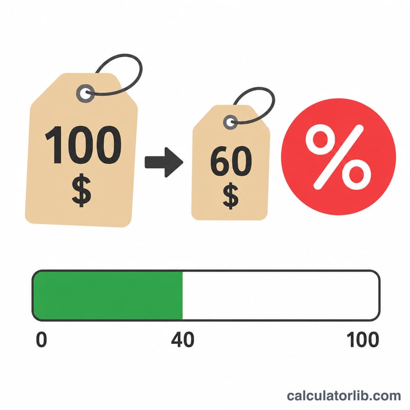 Worked example of computing percent off from original and sale price