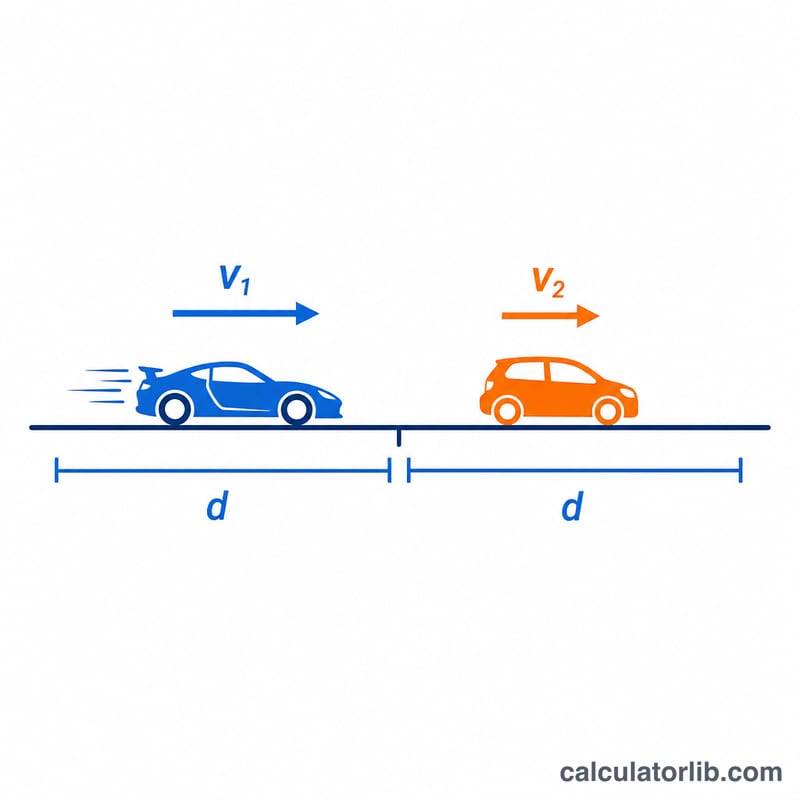 Trip split into two equal-distance segments at different speeds illustrating harmonic mean