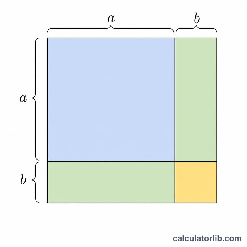 Geometric square completion with corner piece added to form a complete square