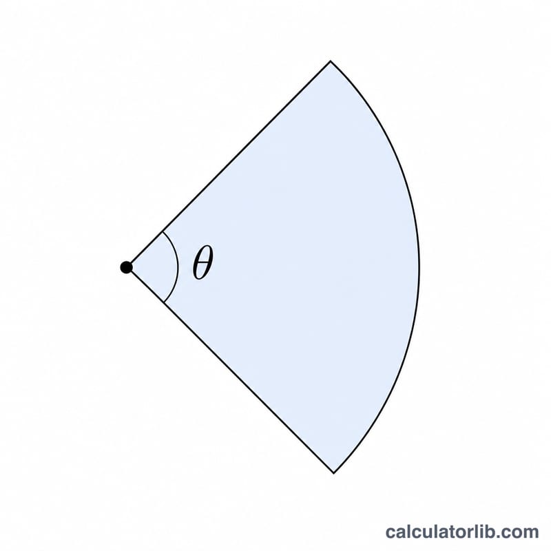 Diagram of a circle slice showing its central angle theta