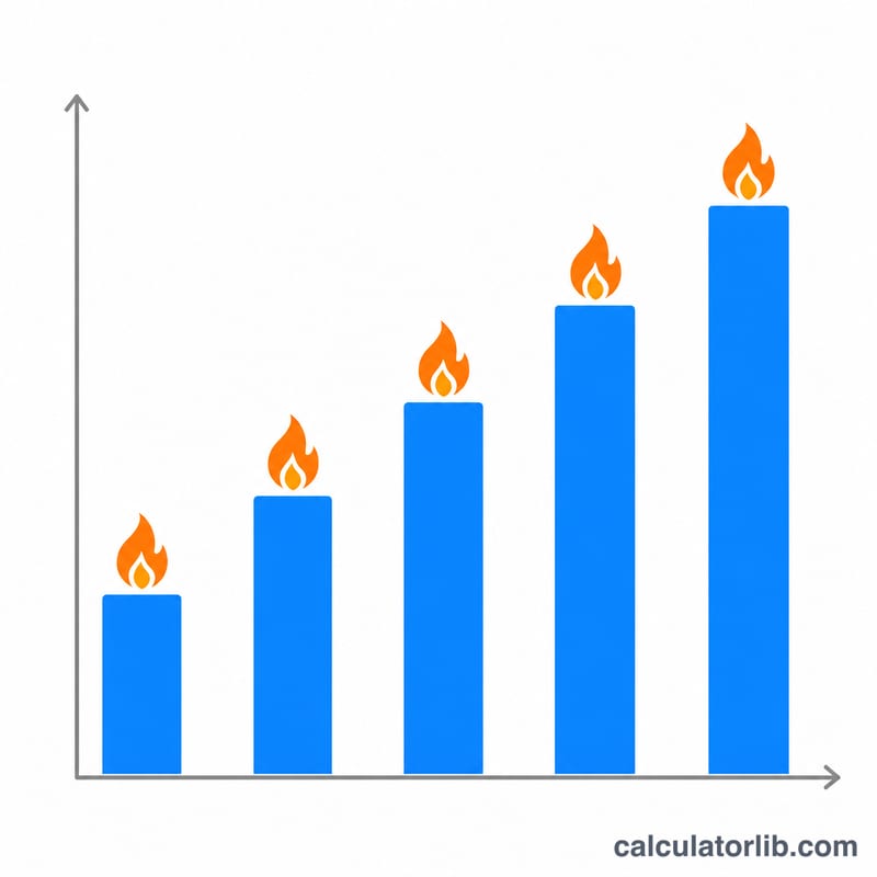 Flat bar chart showing calories burned increasing with step count