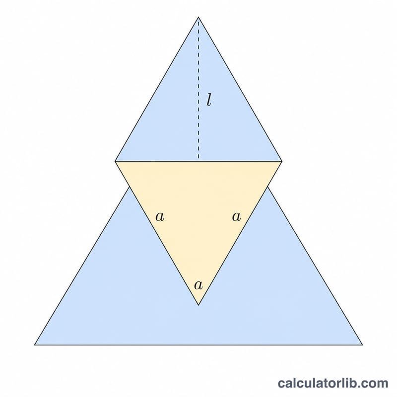 Net of a triangular pyramid showing four equilateral triangles