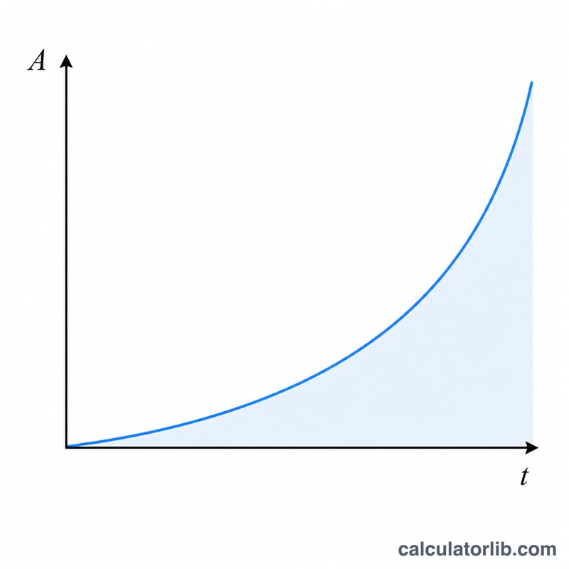 指数曲线，显示不还款时贷款余额随时间增长