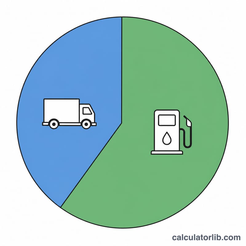 Pie chart splitting trucking costs into fixed and variable categories