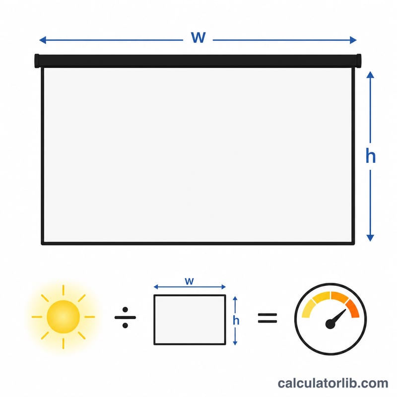 Screen rectangle with width and height feeding into a brightness gauge