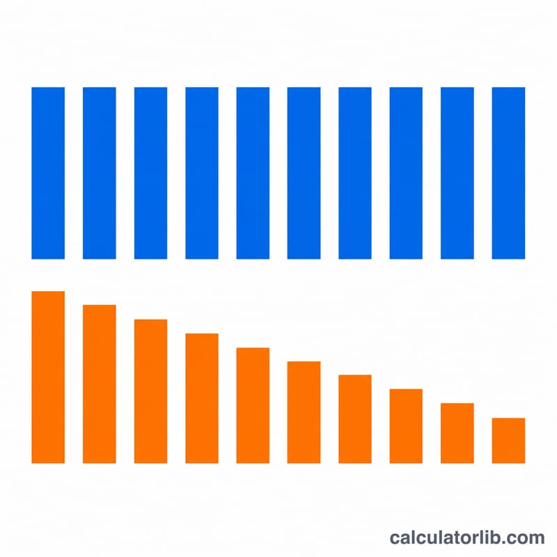Two side-by-side bar series comparing simple and discounted cashflows